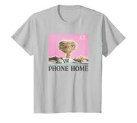 E.T. Phone Home Movie Poster Box View T-Shirt, Youth, Silver Grey, X-Small