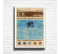 E.T. the Extra-Terrestrial Movie Poster Art Print - Classic 80s Sci-Fi Film Wall Decor - Vintage Designer Artwork with Framed & Unframed Options (A3 Framed (White))