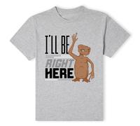 E.T. the Extra-Terrestrial Official I'll be right Here T-Shirt - Grey | Size: 2XL E.T. the Extra-Terrestrial Grey 2XL
