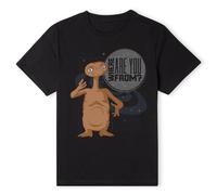 E.T. the Extra-Terrestrial Official Where are you from T-Shirt - Black | Size: Medium E.T. the Extra-Terrestrial Black M