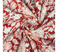 E-Tailor® Indian Ethnic 100% Cotton Voile Running Hand Block Print Natural Fabric for Dressmaking, Sewing, Crafting, Upholestry Fabric by The Yard-1 Yard-Floral-Grey (Pattern-12, 1 Yards)
