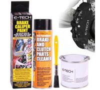 E-TECH Black Brake Caliper Paint - EBCP-BK - Complete Kit Inc Paint/Cleaner & Brush