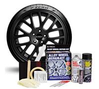 E-TECH Car Complete Alloy Wheel Refurbishment Repair Professional Kit- BLACK