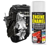 E-TECH - Heat Resistant Engine Enamel Paint 400ml - Spray On High Temp Paint (Black)