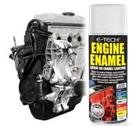 E-TECH - Heat Resistant Engine Enamel Paint 400ml - Spray On High Temp Paint (Silver)