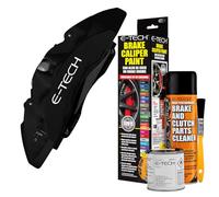 E-TECH Matt Black Brake Caliper Paint - EBCP-MB - Complete Kit Inc Paint/Cleaner & Brush