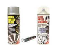 E-Tech METALLIC SILVER Alloy Wheel Paint CLEAR LACQUER 2 x 400ml Cans Filler Putty