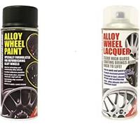E-Tech MOTORSPORT BLACK Alloy Wheel Paint + E-Tech CLEAR LACQUER 2 x 400ml Cans