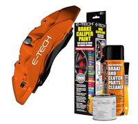 E-TECH Orange Brake Caliper/Drum Paint - EBCP-O - Complete Kit Inc Paint/Cleaner & Brush