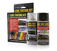 E-Tech Smoke Black Lens Tint Spray & Remover Kit Headlamp Glass Car Lenses