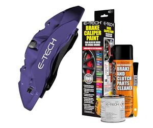 E-TECH Violet Brake Caliper/Drum Paint - EBCP-V - Complete Kit inc Paint/Cleaner & Brush