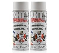 E-TECH XHT Paint Twin Pack (White) Extremely High Temperature Spray Paint - Heat Rated 650'C - 400ml Can Size