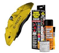 E-TECH Yellow Brake Caliper/Drum Paint - EBCP-Y - Complete Kit Inc Paint/Cleaner & Brush