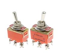 E-TEN1321 Toggle Switch 6Pin ON-ON Power Switch 15A 250V Rocker Head Switch 12MM 1Pcs