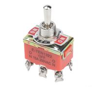 E-TEN1322 3 Way for toggle Switch 6 Terminal SPST On Off Self-Lock 12mm Hole Marine Automotive Rocker 250V 15A Orange