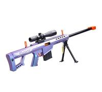 E-THOL Barrett 98k Shell Ejector Soft-Head Toy Sniper Rifle for Children | Realistic Model with Soft-Head Ammunition | Includes 10 Shells | Age 3+ (Violet)