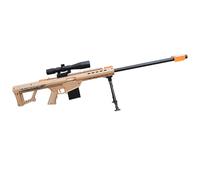 E-THOL Barrett 98k Sleeve Launcher Soft Head Toy Sniper Rifle for Children, Realistic Model with Soft Head Ammunition, Includes 10 Sleeves, Age 3+ (Sand)