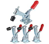 E-TING 4pcs Hand Tool 201B Toggle Clamp 198Lbs Antislip Red Horizontal Clamp 201-B Quick Release Tool