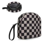 E-Tree Soft Headphone Case Bag for JBL Tune 510BT/520BT/500BT/720BT/Sony WH-CH520/510/720/710/BERIBES/SoundCore Q20/30/TOZO/KVIDIO/JLab/Bose, Travel Electronic Accessories Organizer (Checkered-Brown)