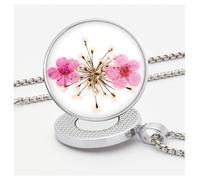 E TRUEE Golf Ball Marker necklace with ball marker, handmade pressed flower golf marker,Gifts Accessories Women Golfers (Pink)