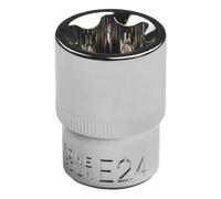E Type Socket 1/2 Drive, High Hardness Metal Female Torx for Ratchet Wrench, E10 E12 E14 E16 E18 E20 E22 E24 Hand Tool
