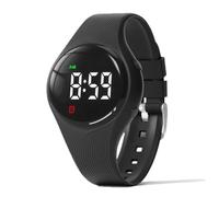 e-vibra Potty Training Watch - Water Resistant Silent Vibrating Alarm Wristband - Rechargeable Medical Reminder Watch - with Alarm and Lock Screen(Black)