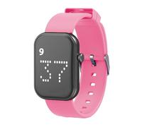 e-vibra Rechargeable Vibrating Alarm Watch Silent Pill Reminder Wristband Fitness Tracker Watch - with 8 Personalised Message Reminder (Pink-Small)