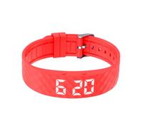 e-vibra Vibrating Alarm Watch, Potty Training Wristband Rechargeable Pill Reminder Watch with 15 Daily Alarms, Red, Large