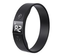 e-vibra Vibrating Alarm Watch Water Resistant Wake Up Wristband Silent Medical Reminder Watch - with Timer and 8 Daily Alarms (Black)