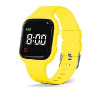 e-vibra Vibrating Alarm Watch, Waterproof Potty Training Watch Rechargeable Medical Reminder Watch with Timer and 15 Daily Alarms (Yellow)