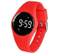 e-vibra Vibrating Alarm, Waterproof Potty Training Watch - Rechargeable Medical Reminder with Timer and 15 Daily Alarms (Red)