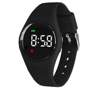e-vibra Water Resistant Potty Training Watch Rechargeable Vibrating Alarm Reminder Watch Silent Wake Up Wristband - with Lock (Black)