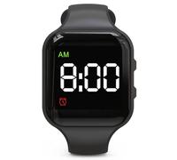 e-vibra Waterproof Potty Training Watch Rechargeable Vibrating Alarm Reminder Watch Silent Wake Up Watch - with Lock, Black Square