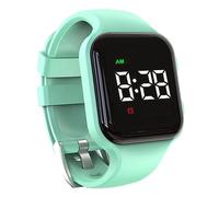 e-vibra Waterproof Vibrating Alarm Watch Rechargeable 15 Alarm Reminder Watch Potty Training Watch with Lock Screen (Mint Green Square)