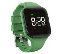 e-vibra Waterproof Vibrating Alarm Watch Rechargeable 15 Alarm Reminder Watch Potty Training Watch with Lock Screen (Green Square)