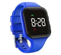 e-vibra Waterproof Vibrating Alarm Watch Rechargeable 15 Alarm Reminder Wristband Potty Training Watch with Lock Screen (Navy Blue Square)