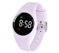 e-vibra Waterproof Vibrating Alarm Watch Rechargeable 15 Alarm Reminder Wristband Potty Training Watch with Lock Screen (Purple Round)