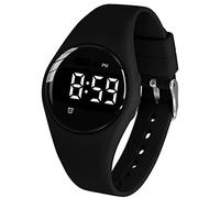 e-vibra Waterproof Vibrating Alarm Watch Silent Medical Reminder Watch - with 8 Daily Alarms Setting (Black Round - Waterproof)
