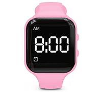 e-vibra Waterproof Vibrating Alarm Watch Silent Medical Reminder Watch - with Timer and 15 Daily Alarms (Pink Square - Waterproof)