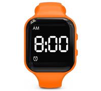 e-vibra Waterproof Vibrating Alarm Watch Silent Medical Reminder Watch - with Timer and 15 Daily Alarms (Orange Square - Waterproof)