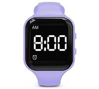 e-vibra Waterproof Vibrating Alarm Watch Silent Medical Reminder Watch - with Timer and 15 Daily Alarms (Purple Square - Waterproof)