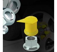 E-Vniko Long Reach Wheel Nut Indicator with Dust Cap for Yellow 32 MM Nuts HBL32 Nut Indicator, PP Material - 10PCS