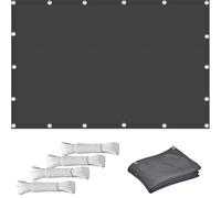e-Vue 2.1x4.5m Balcony Canopy - Multi-Color UV Protection Foldable Pool Leaf Net with 4 Free Ropes for Patio & Camping Dark Grey - Versatile Outdoor Shade Solution