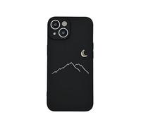 E-vvon Studio iPhone 14 Case, Cute Simple Matching Nature Design, Unique Hand-drawn Art, Soft Protective Cover for Couples Friends Men Women Kids (Black)