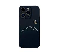 E-vvon Studio iPhone 15 Pro Max Case, Cute Simple Matching Nature Design, Unique Hand-drawn Art, Soft Protective for Couples Friends Men Women Kids (Black)