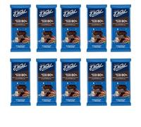E.Wedel Chocolate Bars Extra Dark Chocolate 80%, 80g | Pack of 10 | Made in Poland, Dark ChocolateBars Multipack, Cocoa from Ghana