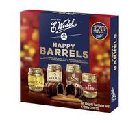 E.Wedel chocolate liqueurs | Happy Barrels Liqueur Chocolates Gift Box 200g | Dark Chocolate box with Alcoholic Filling