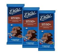E.Wedel Dark Chocolate Bar 50%, 80g, Made in Poland, Dark Chocolate Bars Pack of 3, Cocoa from Ghana