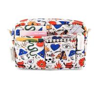 E-WEICHEN Multiple Pockets Portfolio Organizer with Zippered, Makeup Bag Travel Essentials for Women, Simple Waterproof Stationery Pencil Pouch Bag for Journal Office Art Supplies.White Eyes