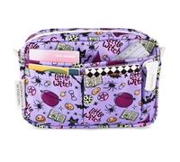 E-WEICHEN Multiple Pockets Portfolio Organizer with Zippered, Makeup Bag Travel Essentials for Women, Simple Waterproof Stationery Pencil Pouch Bag for Journal Office Art Supplies.Purple Halloween